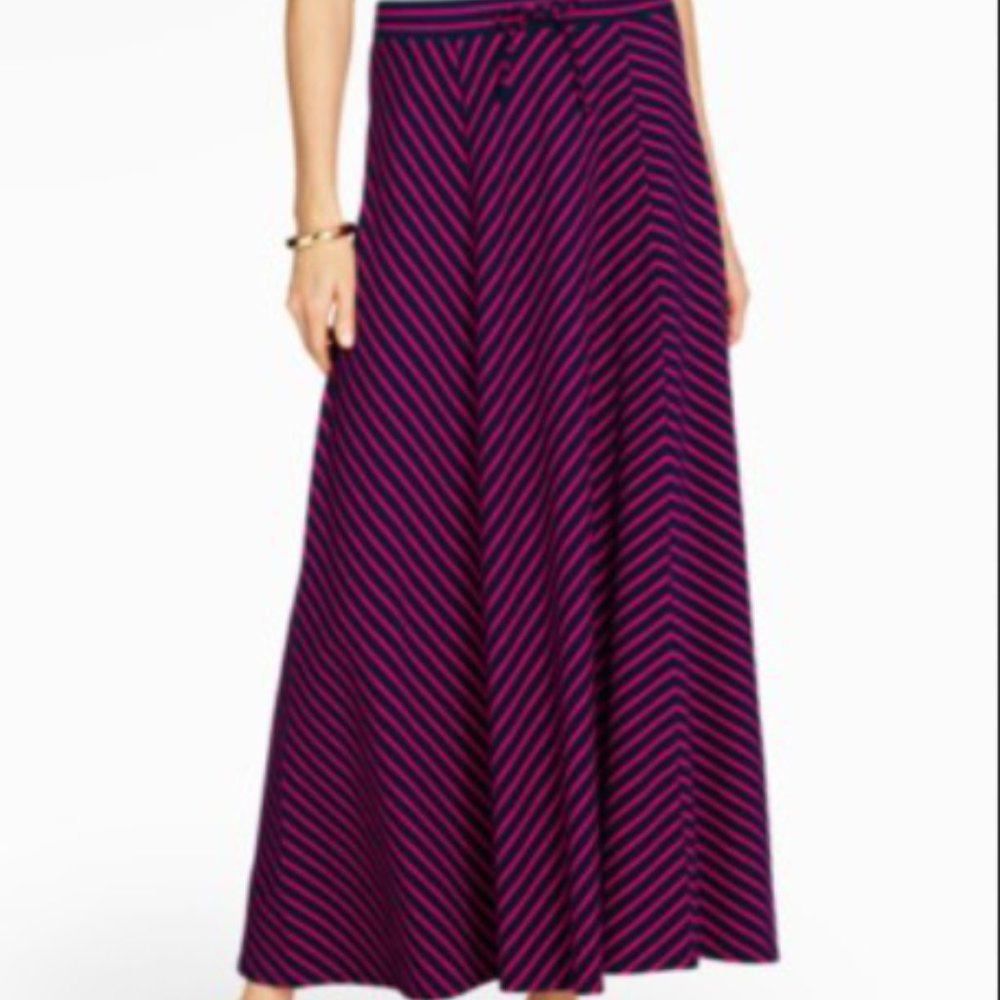 Talbots Chevron Striped Maxi Skirt